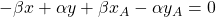 -\beta x + \alpha y + \beta x_A - \alpha y_A = 0