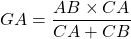 GA = \dfrac{AB \times CA}{CA + CB}