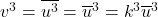 v^3 = \overline{u^3} = \overline{u}^3 = k^3 \overline{u}^3