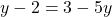 y - 2 = 3 - 5y