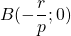 B(- \dfrac{r}{p} ; 0)