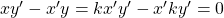 xy' - x'y = kx'y' - x'ky' = 0