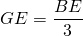 GE = \dfrac{BE}{3}