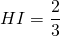 HI = \dfrac{2}{3}