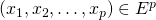 (x_1,x_2, \dots ,x_p ) \in E^p