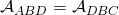 \mathcal{A}_{ABD} = \mathcal{A}_{DBC}