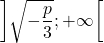 \left]\sqrt{-\dfrac{p}{3}};+\infty\right[