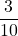 \dfrac{3}{10}