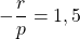 - \dfrac{r}{p} = 1,5