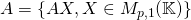 A = \{ AX, X \in M_{p,1} (\mathbb{K}) \}