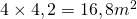 4 \times 4,2 = 16,8 m^2