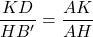 \dfrac{KD}{HB'} = \dfrac{AK}{AH}