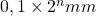 0,1 \times 2^n mm