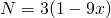 N = 3(1-9x)