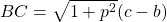 BC = \sqrt{1 + p^2} (c - b)