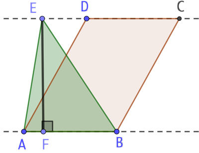 Un parallélogramme et un triangle