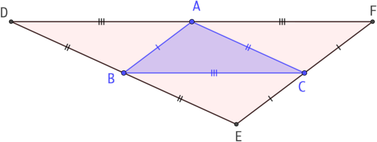 Quadrupler l’aire d’un triangle