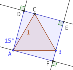 Un triangle équilatéral dans un carré