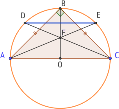 Triangle isocèle rectangle et bissectrices