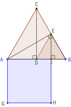Un triangle et un carré de même périmètre