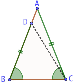 Deux angles égaux pour être un triangle isocèle
