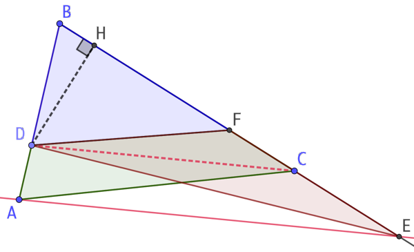 Partager un triangle en deux figures d’aire égale