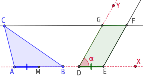 Construire un parallélogramme de même aire qu’un triangle