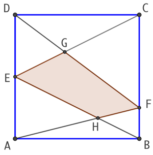 Un quadrilatère dans un carré