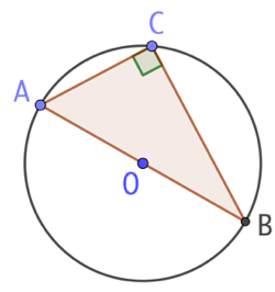 Triangle rectangle inscrit dans un cercle