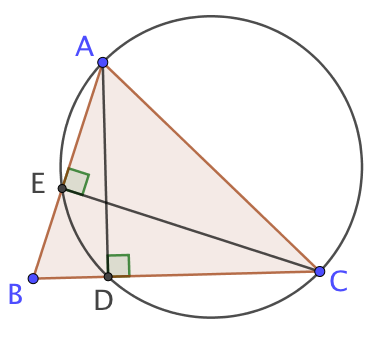 Pieds de deux hauteurs et troisième côté d’un triangle