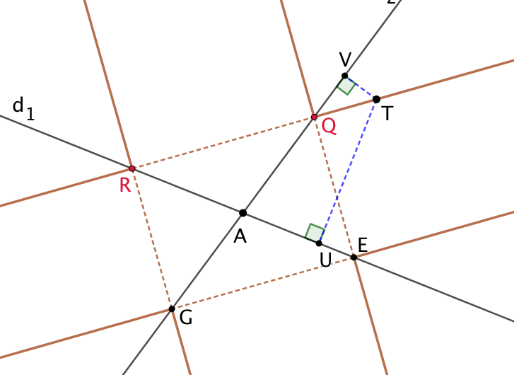 Lieux géométrique des points dont la différence des distances à deux droites est constant