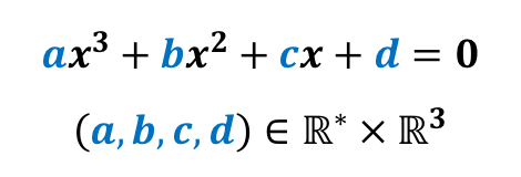 Résolution algébrique des équations du troisième degré